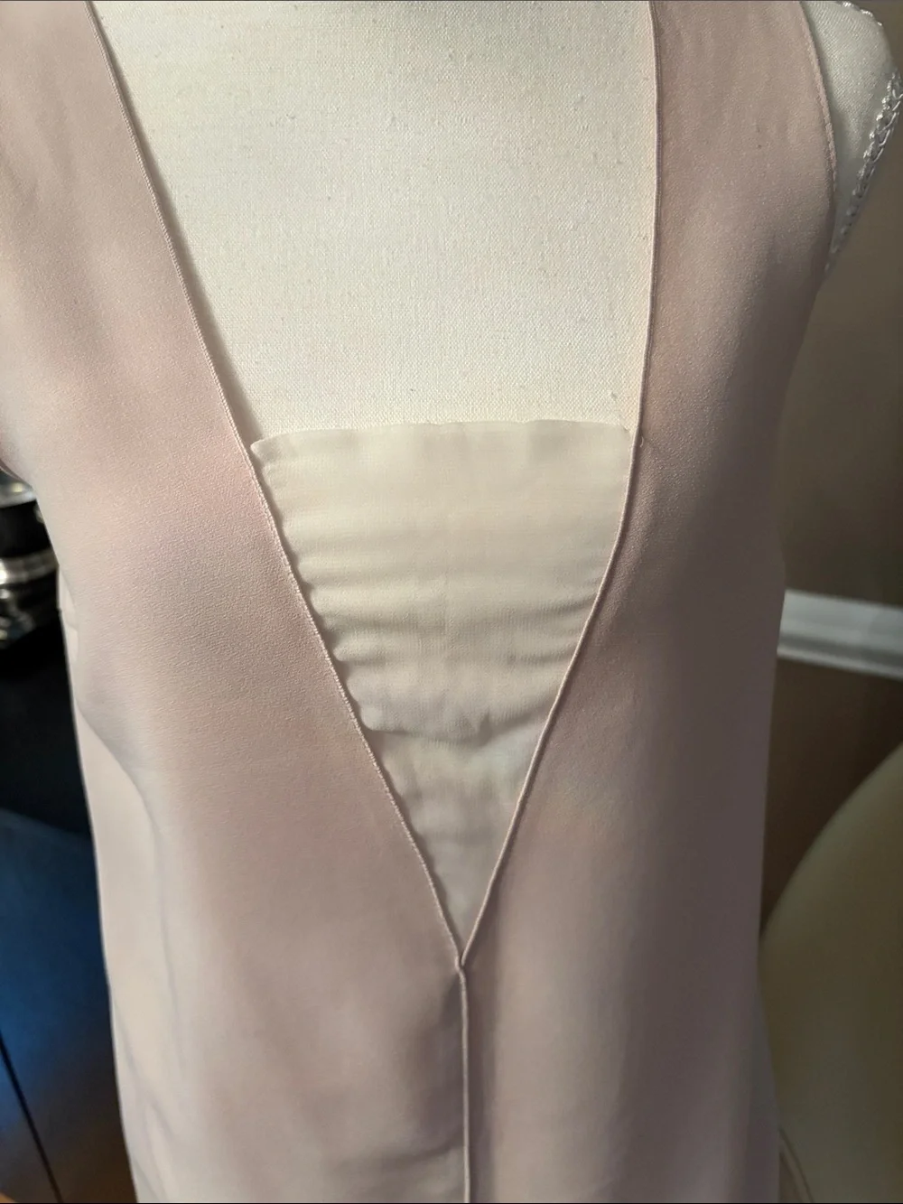 Zara Pale Blush V-Neck Mini Dress - Picture 6 of 6